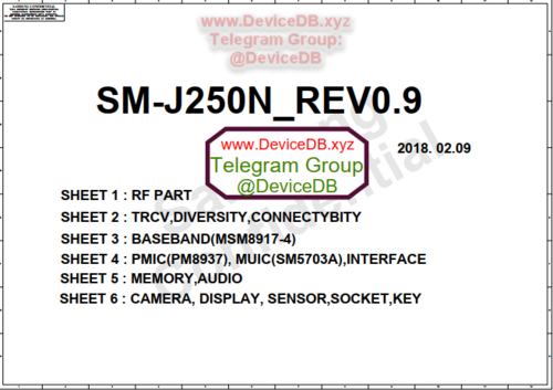 Samsung galaxy j2 2018 sm j250n rev0 9 full schematic and pcb layout 