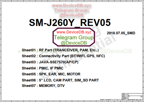 Samsung galaxy j2 core 2018 sm j260y rev0 5 full schematic and pcb 