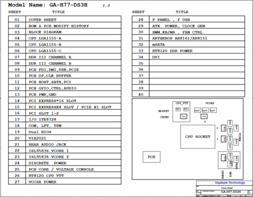 More information about "GIGABYTE GA-H77-DS3H Rev 1.0, 1.01, 1.1, 1.2 Schematic.PDF and BoardView.ASC"