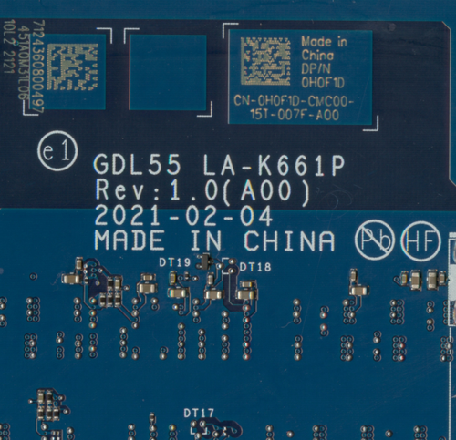 More information about "DELL G15 5510 Compal GDL55 LA-K661P Rev 1.0 (A00) Photo MB"